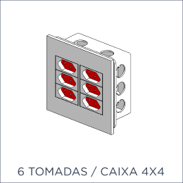 6 Tomadas / Caixa 4x4